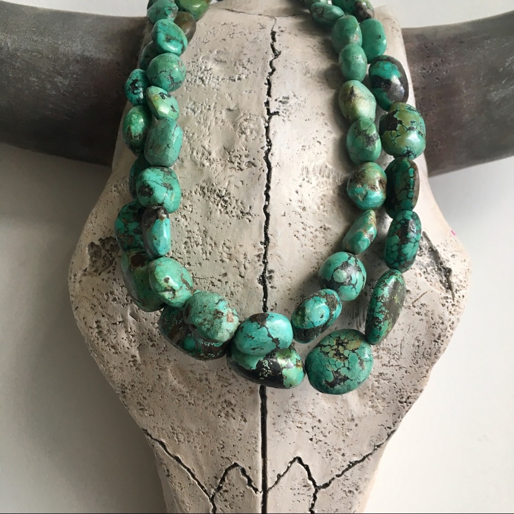 💔SOLD💔Genuine Turquoise Double-Strand Necklace